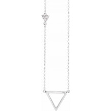 14K White .05 CTW Diamond Triangle 16-18 Necklace - 65230160001P