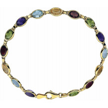 14K Yellow Multi-Gemstone Line 7 Bracelet - 651540100P