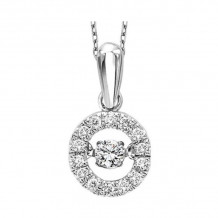 Gems One 10KT White Gold & Diamond Rhythm Of Love Neckwear Pendant  - 1/8 ctw - ROL1025-1WCPK