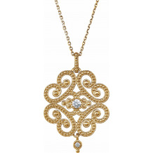 14K Yellow 1/10 CTW Granulated Design 18 Necklace - 8531860000P