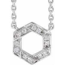 14K White .06 CTW Diamond Geometric 16-18 Necklace - 65350060000P