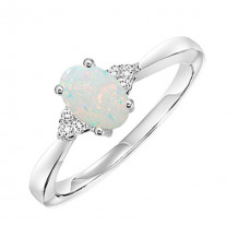 Gems One 10Kt White Gold Diamond (1/20Ctw) & Opal (1/2 Ctw) Ring - FR4028-1WDO