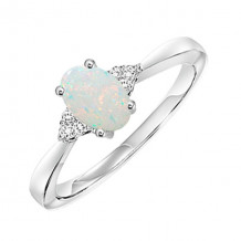 Gems One 10Kt White Gold Diamond (1/20Ctw) & Opal (1/2 Ctw) Ring - FR4028-1WDO