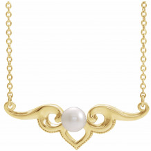 14K Yellow Freshwater Cultured Pearl Bar 18 Necklace - 86940606P