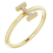 14K Yellow .04 CTW Diamond Initial I Ring - 1238346041P