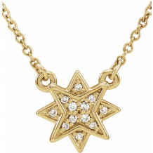 14K Yellow .04 CTW Diamond Star 16-18  Necklace - 86436601P