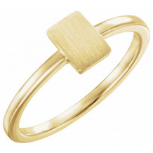 14K Yellow 7x5 mm Rectangle Signet Ring - 51563102P