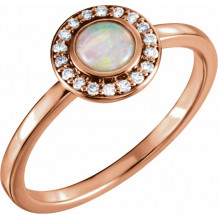 14K Rose Opal & .07 CTW Diamond Halo-Style Ring - 71821602P