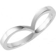 14K White V Ring - 42154742P