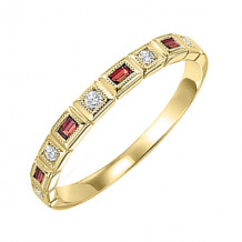 Gems One 14Kt Yellow Gold Diamond (1/10Ctw) & Garnet (1/6 Ctw) Ring - FR1225-4YD