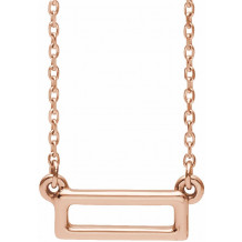 14K Rose Rectangle Bar 16-18 Necklace - 86617602P