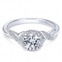 Gabriel & Co. 14k White Gold Contemporary Halo Engagement Ring - ER11828R3W44JJ