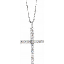 14K White 1 CTW Diamond Cross 18 Necklace - R4230860022P