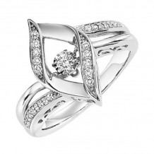 Gems One Silver (SLV 995) & Diamonds Stunning Fashion Ring - 1/6 ctw - ROL1190-SSD