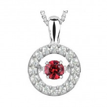 Gems One 14KT White Gold & Diamond Rhythm Of Love Neckwear Pendant   - 1/10 ctw - ROL1099-4WCR