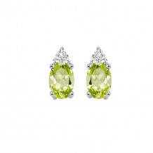 Gems One 10Kt White Gold Diamond (1/20Ctw) & Peridot (5/8 Ctw) Earring - FE4026-1WDD