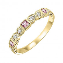 Gems One 10Kt Yellow Gold Diamond (1/10Ctw) & Syn Alexandrite (1/6 Ctw) Ring - FR1263-1YD