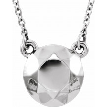 14K White Faceted Design Circle 16.5 Necklace - 86232101P
