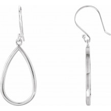 14K White Pear Shaped Earrings - 85281103P