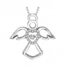 Gems One Silver (SLV 995) Diamond Rhythm Of Love Neckwear Pendant  - 1/10 ctw - ROL1060-SSWD