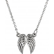14K White Tiny Poshu00ae Angel Wings 16-18 Necklace - 858001002P