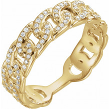 14K Yellow 1/4 CTW Diamond Stackable Chain Link Ring - 123098601P
