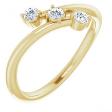 14K Yellow 1/5 CTW Diamond Three-Stone Bypass Ring - 123822601P
