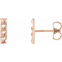 14K Rose Pyramid Bar Earrings - 86535602P