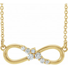 14K Yellow 1/8 CTW Diamond Infinity-Inspired Bar 18 Necklace - 86875616P