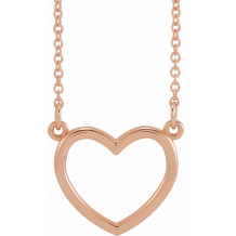 14K Rose 13.8x13 mm Heart 16 Necklace - 85874105P