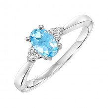 Gems One 10Kt White Gold Diamond (1/20Ctw) & Blue Topaz (1/2 Ctw) Ring - FR4030-1WDB