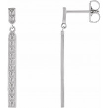 Platinum 29x2.4 mm Sculptural Bar Earrings - 86791603P