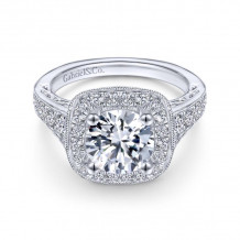 Gabriel & Co. 14k White Gold Victorian Halo Engagement Ring - ER9333W44JJ