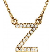 14K Yellow Initial Z .08 CTW Diamond 16 Necklace - 67311151P