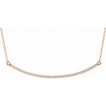 14K Rose 1/6 CTW Diamond Bar 16-18 Necklace - 65108560002P