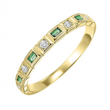 Gems One 10Kt Yellow Gold Diamond (1/10Ctw) & Emerald (1/8 Ctw) Ring - FR1040-1YD