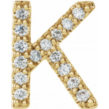 14K Yellow .05 CTW Diamond Single Initial K Earring - 867976051P
