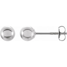 14K White 4 mm Ball Stud Earrings - 2393260014P
