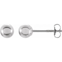 14K White 4 mm Ball Stud Earrings - 2393260014P