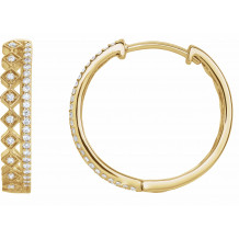 14K Yellow 1/4 CTW Diamond Geometric Hoop Earrings - 653411600P