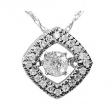 Gems One 14KT White Gold & Diamond Rhythm Of Love Neckwear Pendant   - 1/10 ctw - ROL1130-4WC