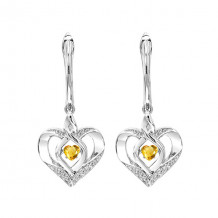 Gems One Silver Diamond (1/50 Ctw) & Created-Citrine Earring - ROL2165C