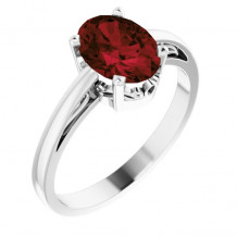 14K White Mozambique Garnet Ring - 70531100P