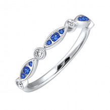 Gems One 14Kt White Gold Diamond (1/20Ctw) & Sapphire (1/5 Ctw) Ring - RG84291-4WDS