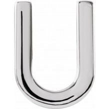 14K White Single Initial U Earring - 86800221P