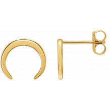 14K Yellow Crescent Earrings - 862596007P