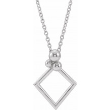 14K White Geometric 16-18 Necklace - 86945600P