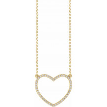 14K Yellow 1/4 CTW Diamond Heart 16 Necklace - 66415100003P