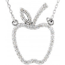 14K White 1/5 CTW Diamond Apple 16 Necklace - 8584260000P
