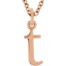 14K Rose Lowercase Initial t 16 Necklace - 8578070059P